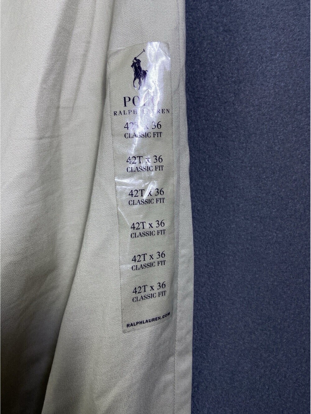 Polo Ralph Lauren Stretch Classic Chino Dress Pants Men 42x36 (34)Tan Preppy NEW - Picture 10 of 13